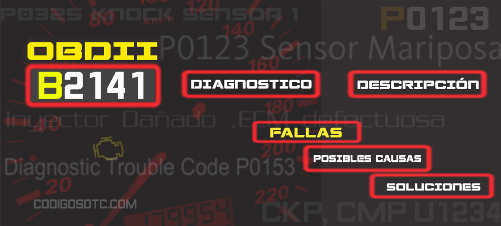 CÓDIGO B2141 (todas las marcas) | Síntomas y Soluciones